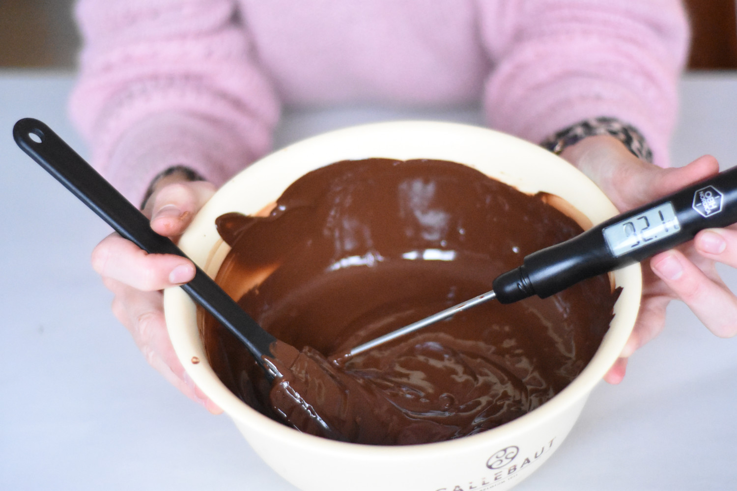mørk chokolade temperering mål-temperatur